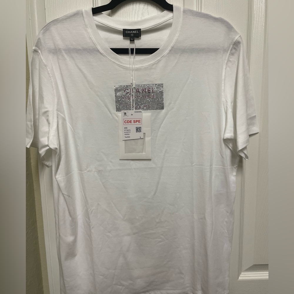 Chanel Rhinestone Tee Shirt L
